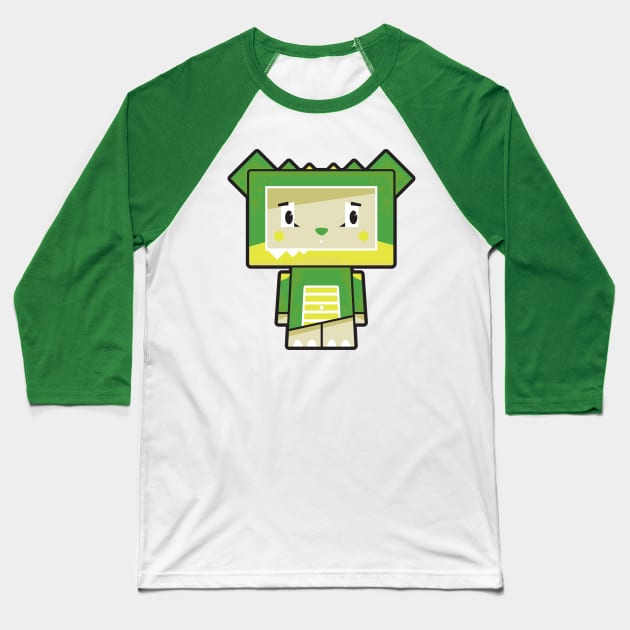Cute Cartoon Blockimals Crocodile Baseball T-Shirt by markmurphycreative